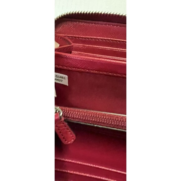 Coach Darcy Red Saffiano Zip Around Wallet  F50427 - Picture 6 of 7